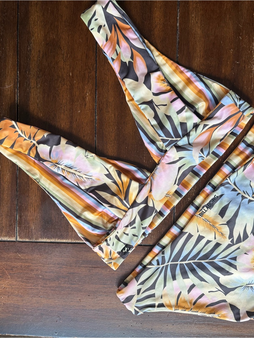 Billabong Stripe & Tropical Print Bikini Set - Picture 2 of 8